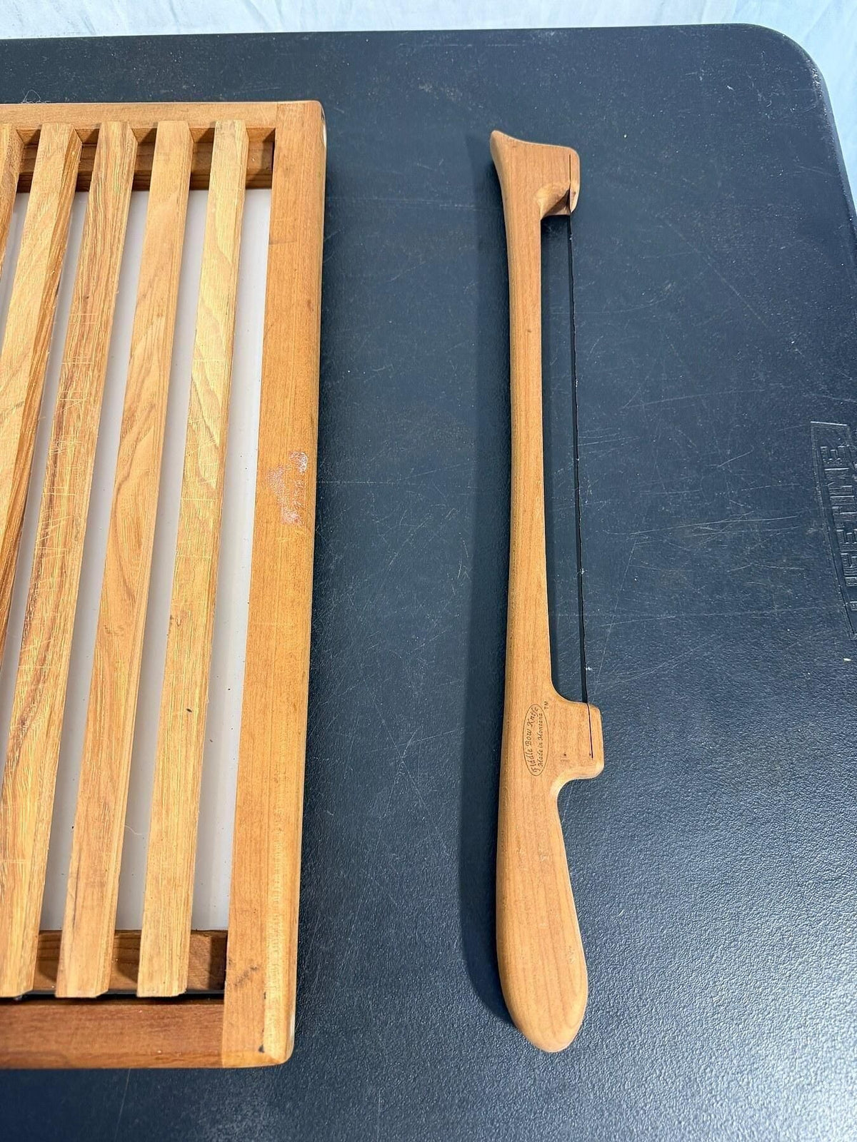Vintage Fiddle Bow Knife Bread Slicer & Cutting Board Made in Montana - Wormhole Thrift