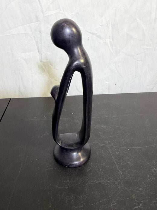 Vintage Kenyan Abstract Carved Stone Figure Sculpture 9" Tall - Wormhole Thrift
