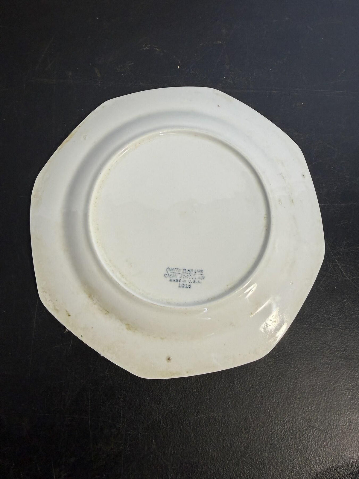Vintage Smith Phillips Semi Porcelain Octagonal Gold Trim Plate - Wormhole Thrift