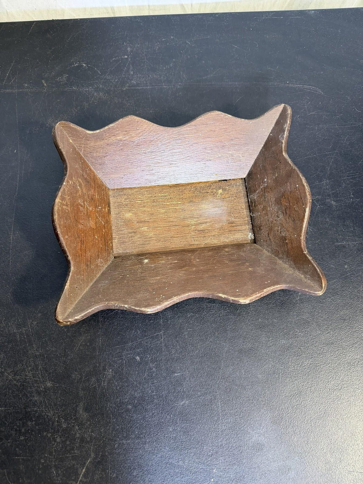 Vintage The Pohlson Galleries Mellowpine Scalloped Wood Tray Dish - Wormhole Thrift