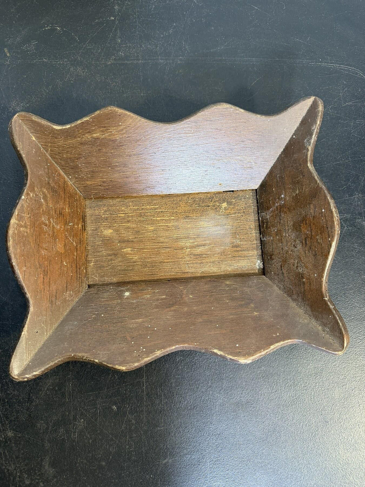 Vintage The Pohlson Galleries Mellowpine Scalloped Wood Tray Dish - Wormhole Thrift