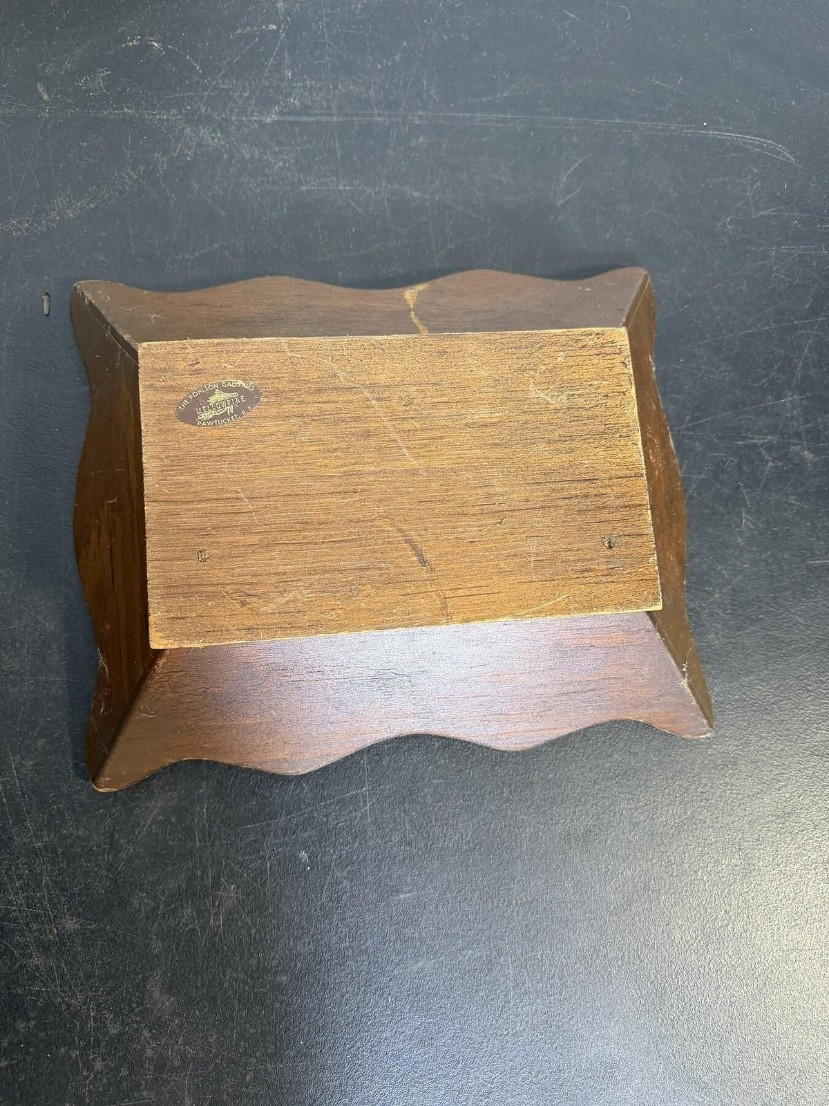 Vintage The Pohlson Galleries Mellowpine Scalloped Wood Tray Dish - Wormhole Thrift