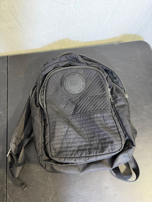 Steve Madden Black Quilted Mini Backpack with Logo Details - Wormhole Thrift