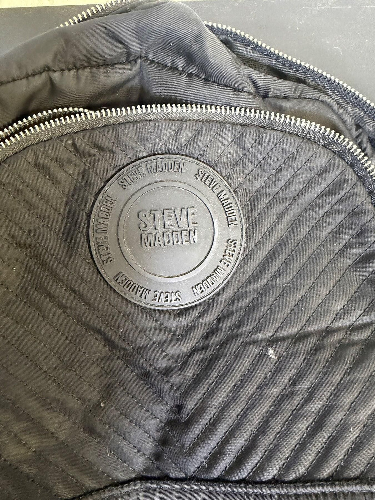 Steve Madden Black Quilted Mini Backpack with Logo Details - Wormhole Thrift
