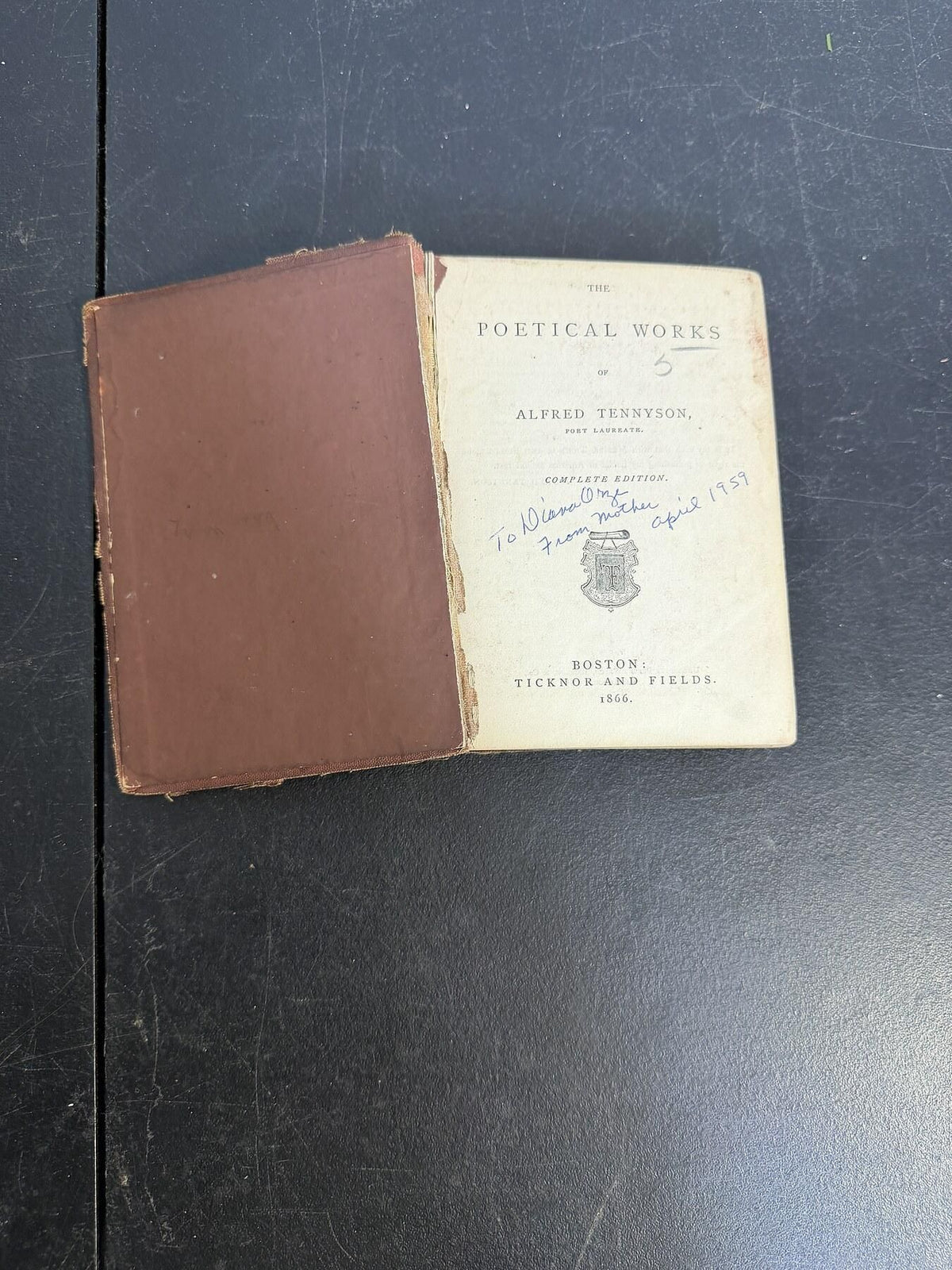 Antique 1866 Alfred Tennyson Poetical Works Diamond Edition Book - Wormhole Thrift