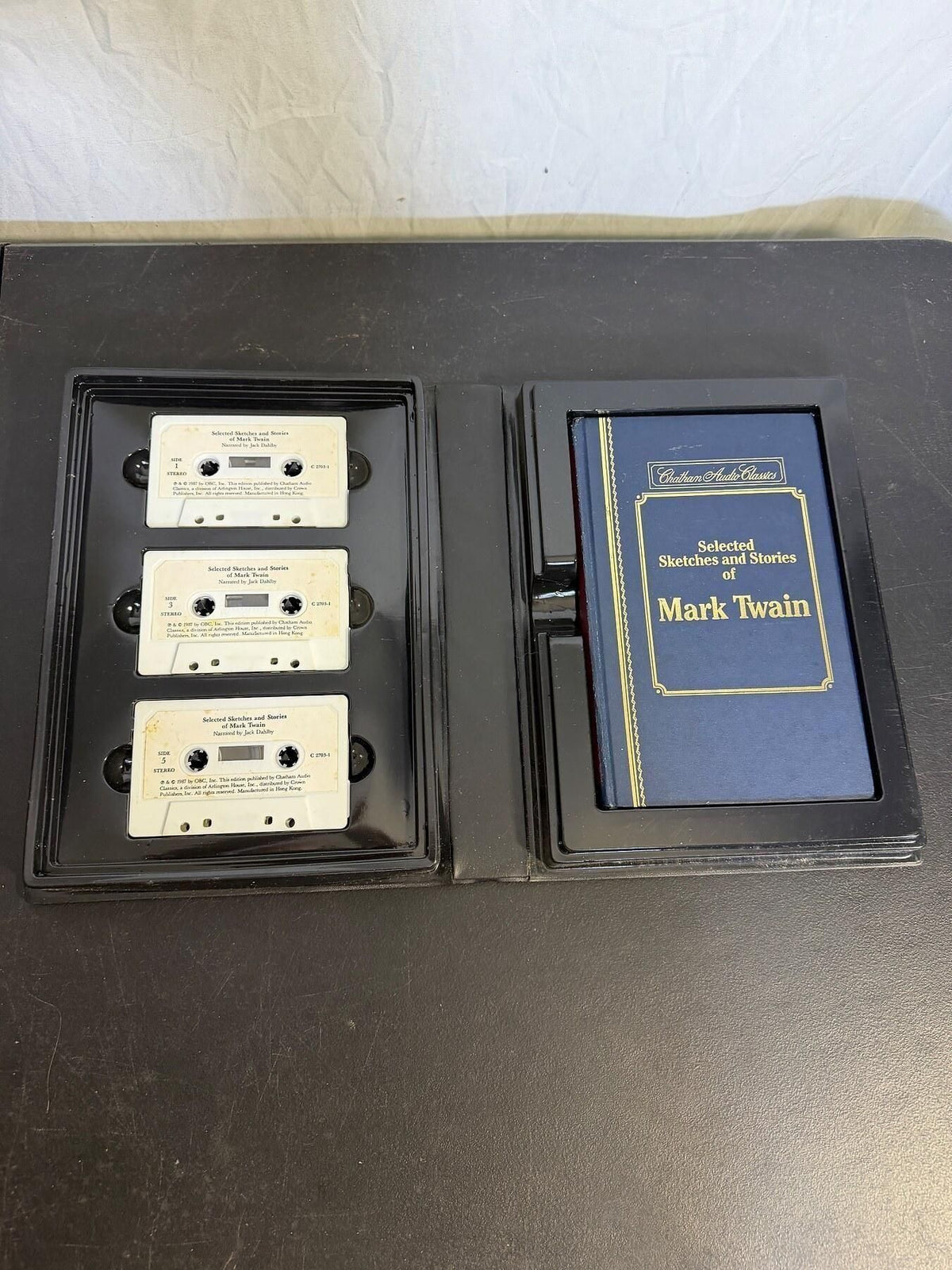 Vintage Mark Twain Selected Sketches & Stories Book & 3 Audio Cassette Set 1987 - Wormhole Thrift