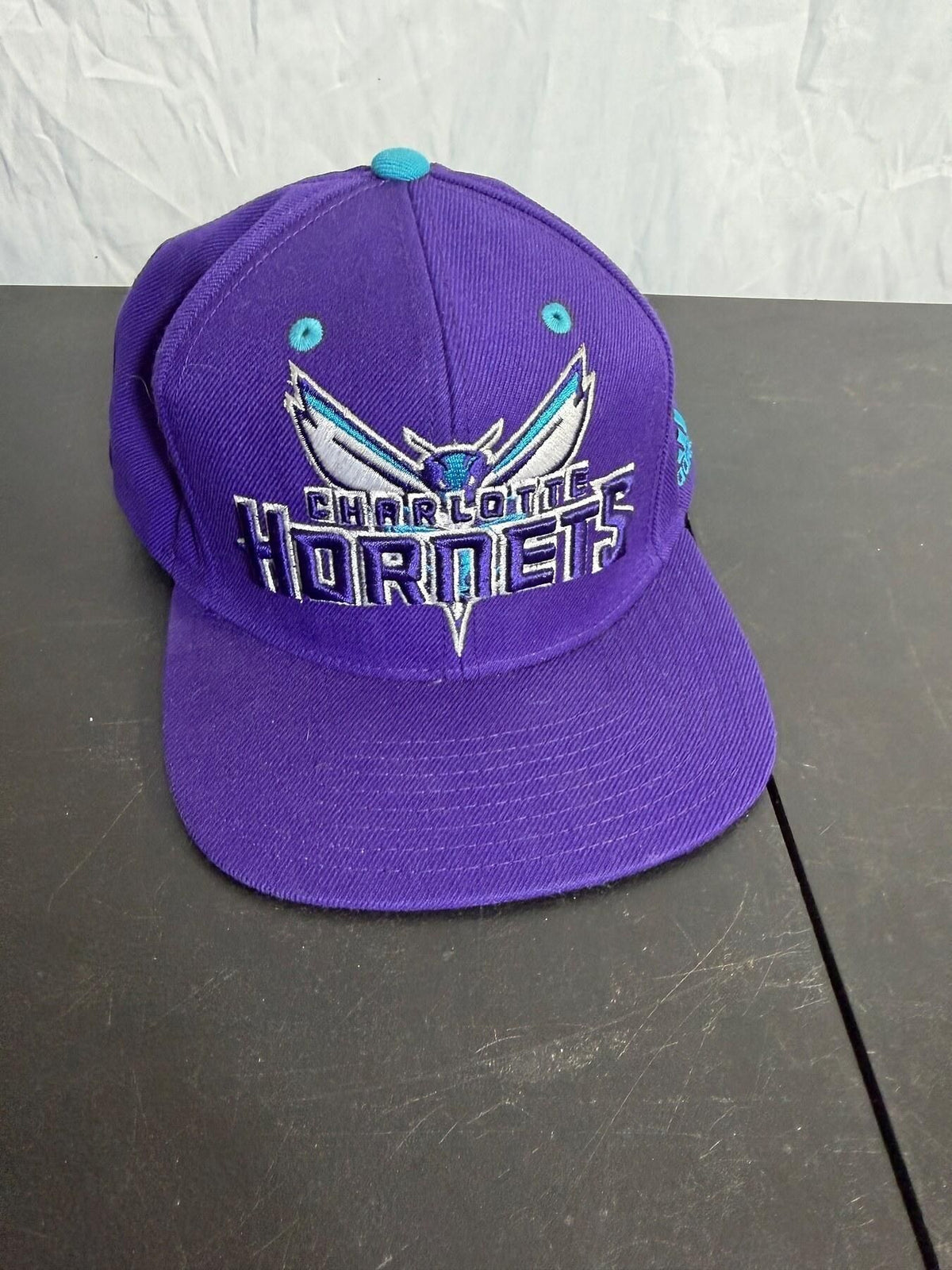 Adidas Charlotte Hornets NBA Buzz City Snapback Hat Purple Teal - Wormhole Thrift