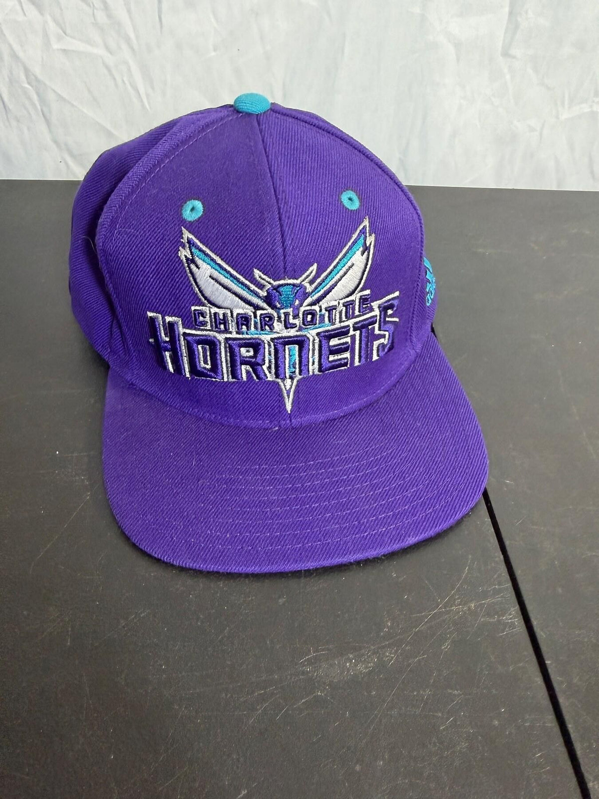 Adidas Charlotte Hornets NBA Buzz City Snapback Hat Purple Teal - Wormhole Thrift