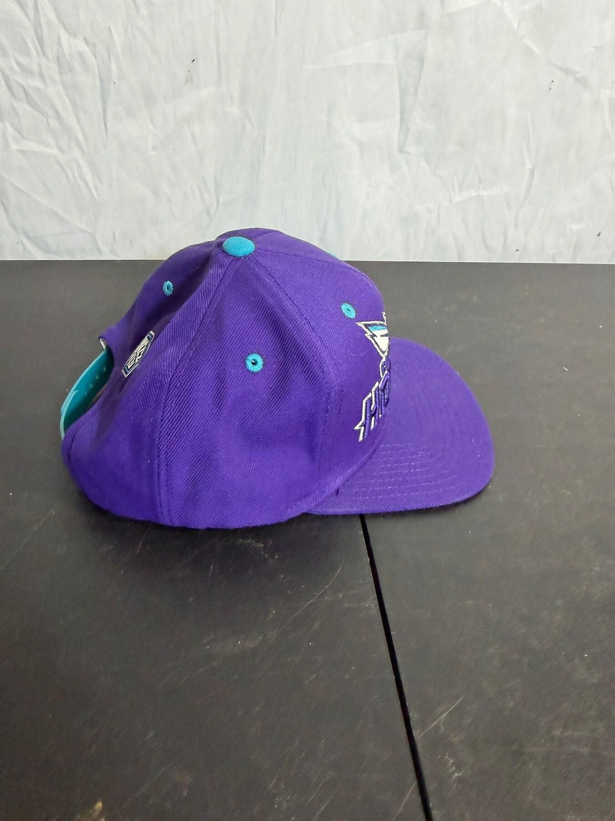 Adidas Charlotte Hornets NBA Buzz City Snapback Hat Purple Teal - Wormhole Thrift