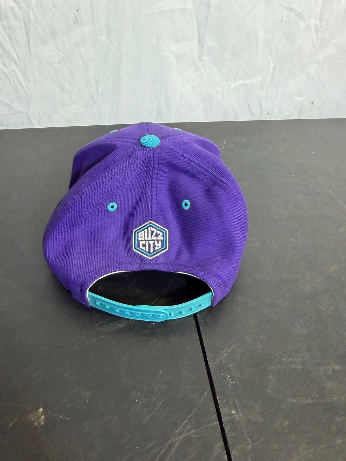 Adidas Charlotte Hornets NBA Buzz City Snapback Hat Purple Teal - Wormhole Thrift