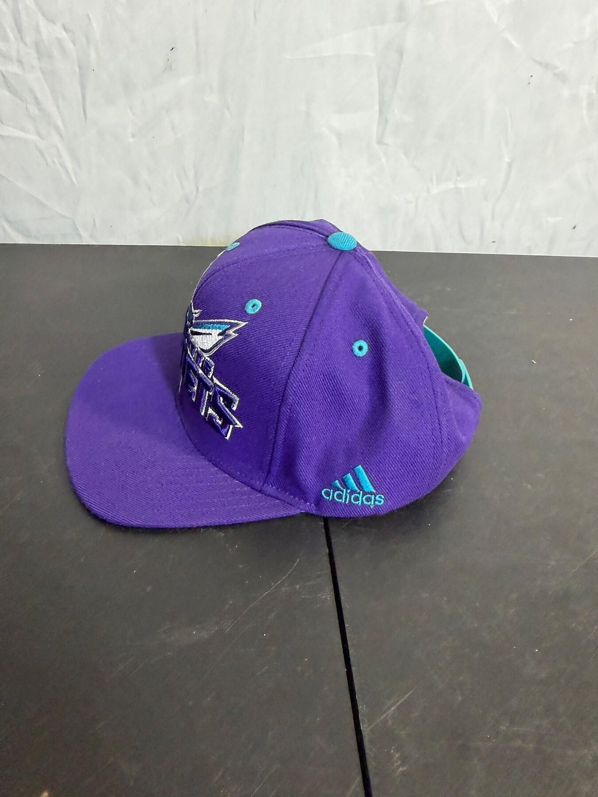Adidas Charlotte Hornets NBA Buzz City Snapback Hat Purple Teal - Wormhole Thrift