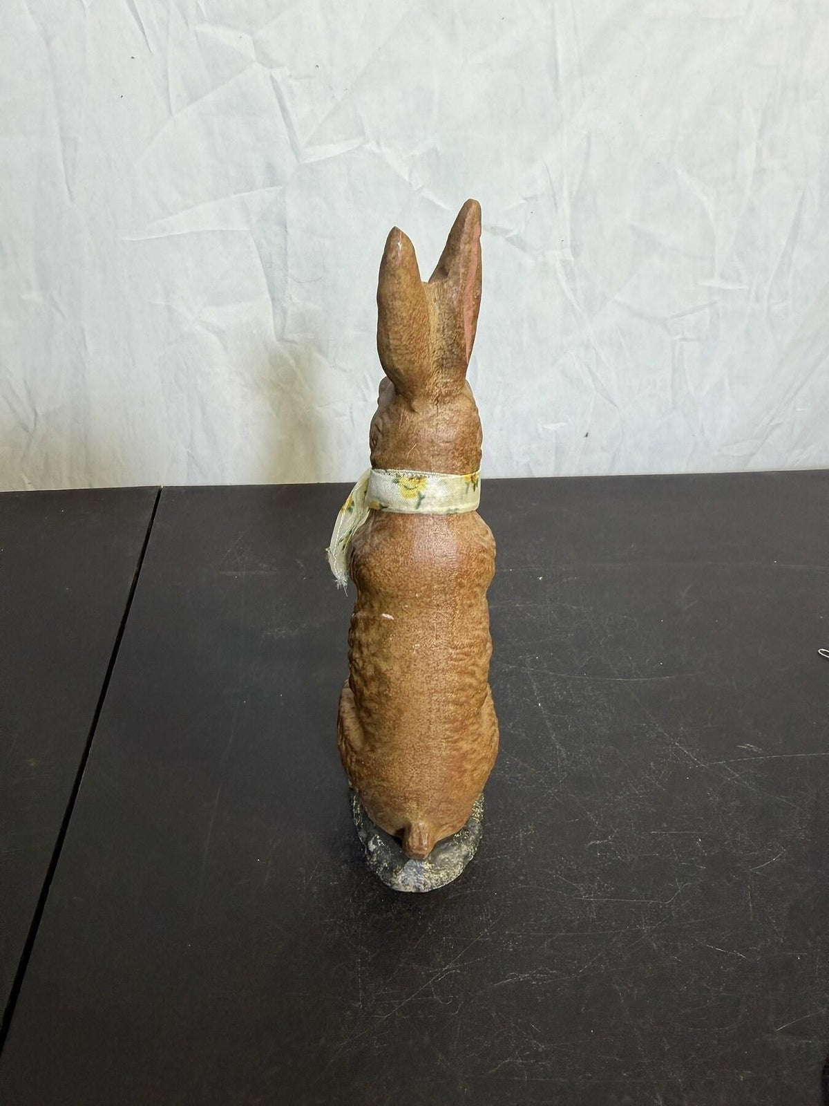 Brown Rabbit Figurine with Carrot & Scarf - 9.5" Tall Home Decor - Wormhole Thrift
