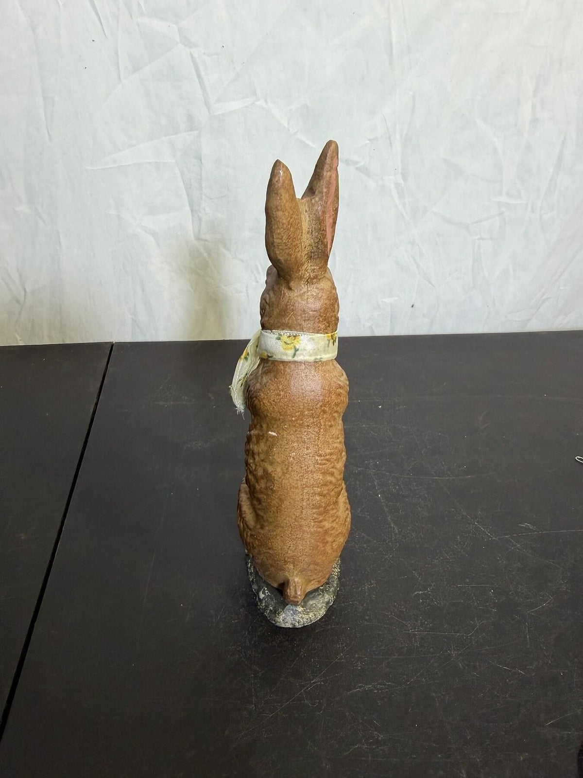 Brown Rabbit Figurine with Carrot & Scarf - 9.5" Tall Home Decor - Wormhole Thrift