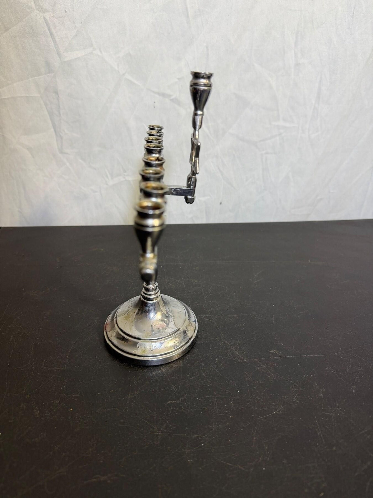 Vintage SUCOMA Chrome Plated Hanukkah Menorah Star of David - Wormhole Thrift