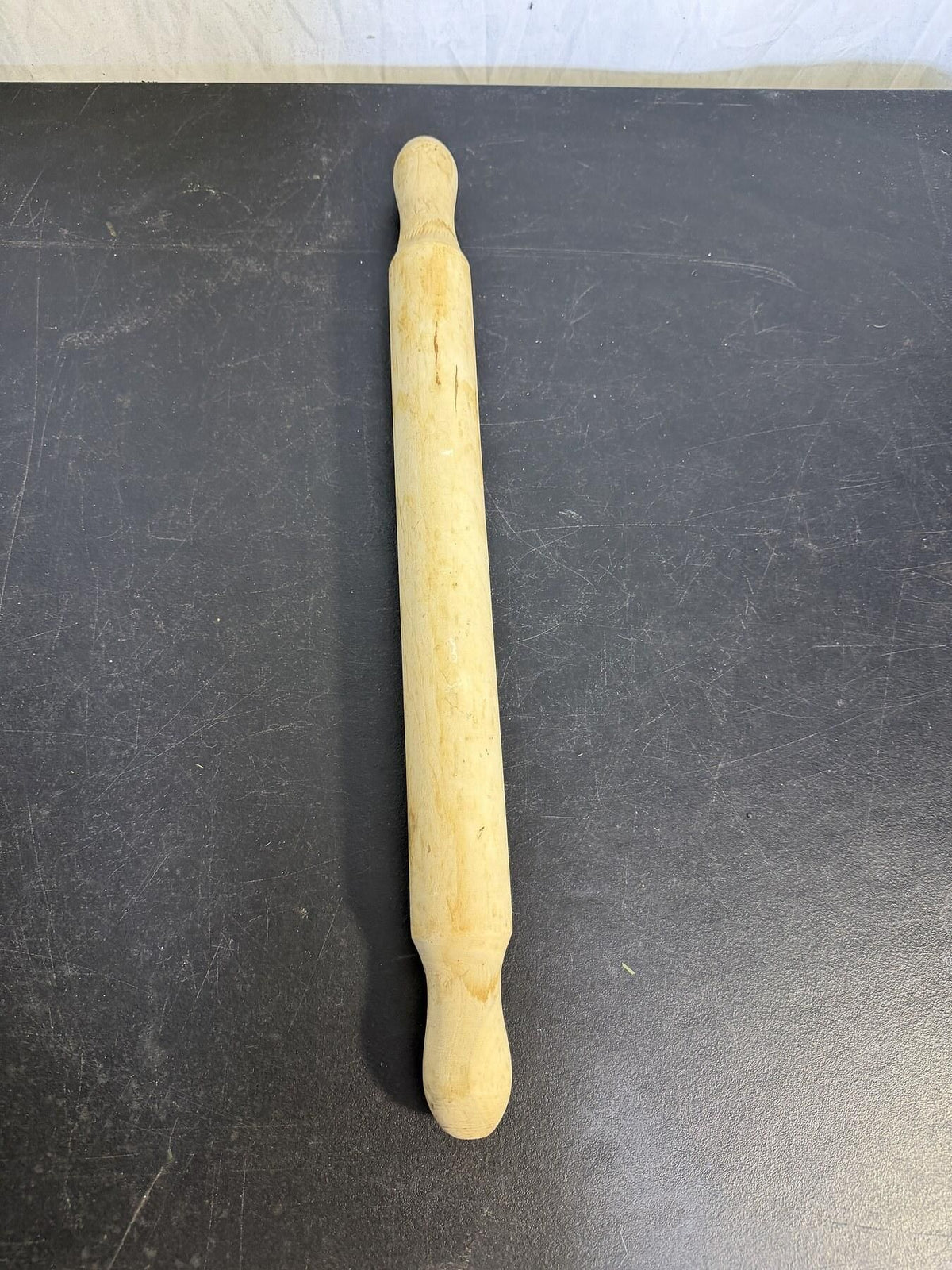 Wooden Rolling Pin - Natural Wood Baker's Kitchen Tool - Wormhole Thrift