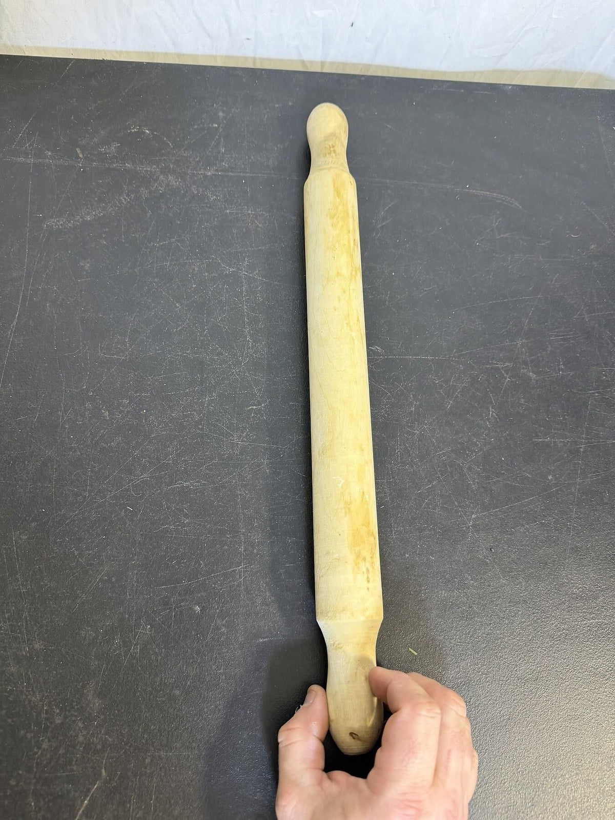 Wooden Rolling Pin - Natural Wood Baker's Kitchen Tool - Wormhole Thrift