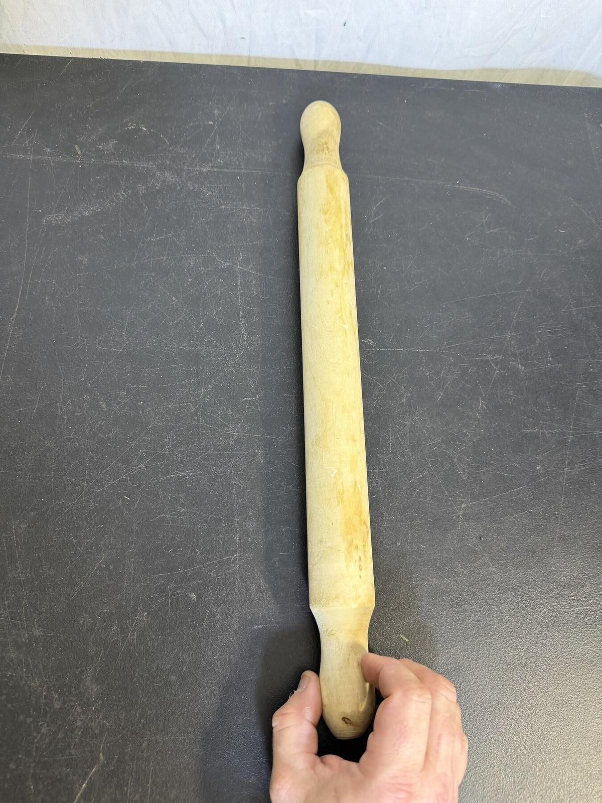 Wooden Rolling Pin - Natural Wood Baker's Kitchen Tool - Wormhole Thrift