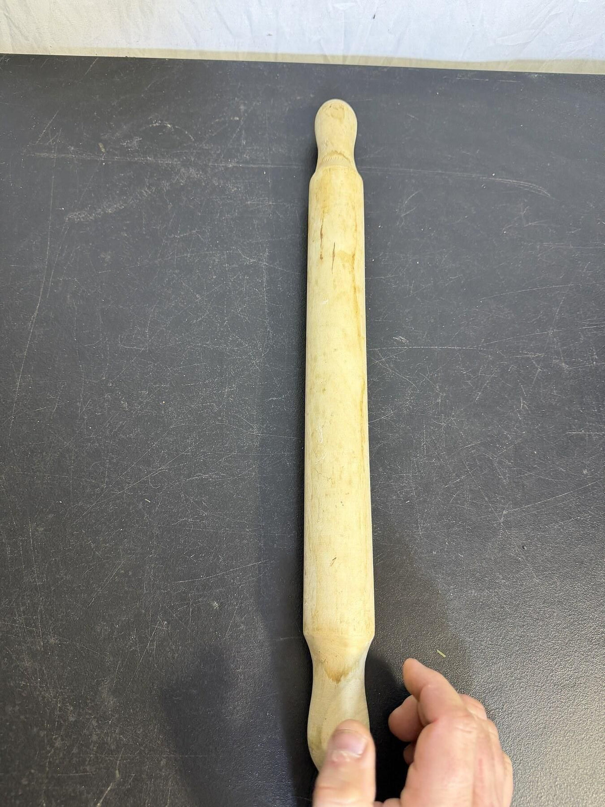 Wooden Rolling Pin - Natural Wood Baker's Kitchen Tool - Wormhole Thrift