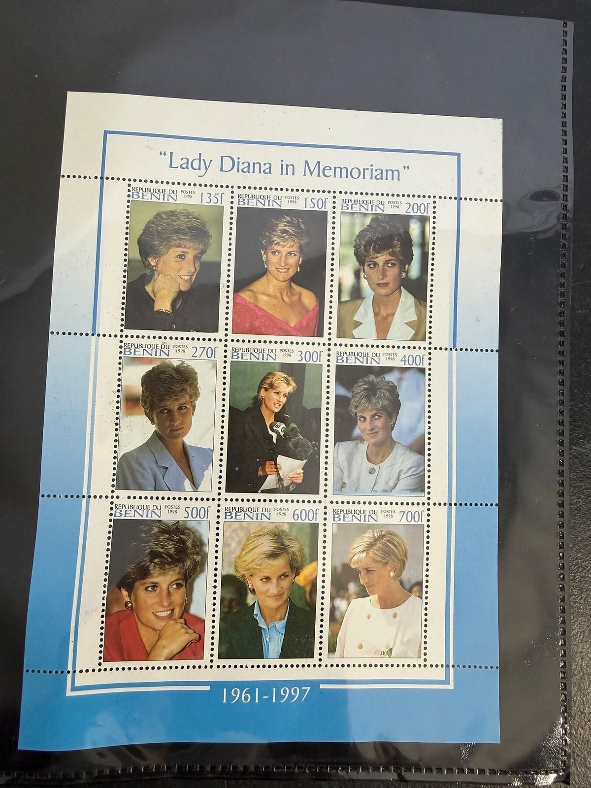 Vintage Princess Diana Commemorative Stamp Sheets - Benin & Cambodia (3) - Wormhole Thrift