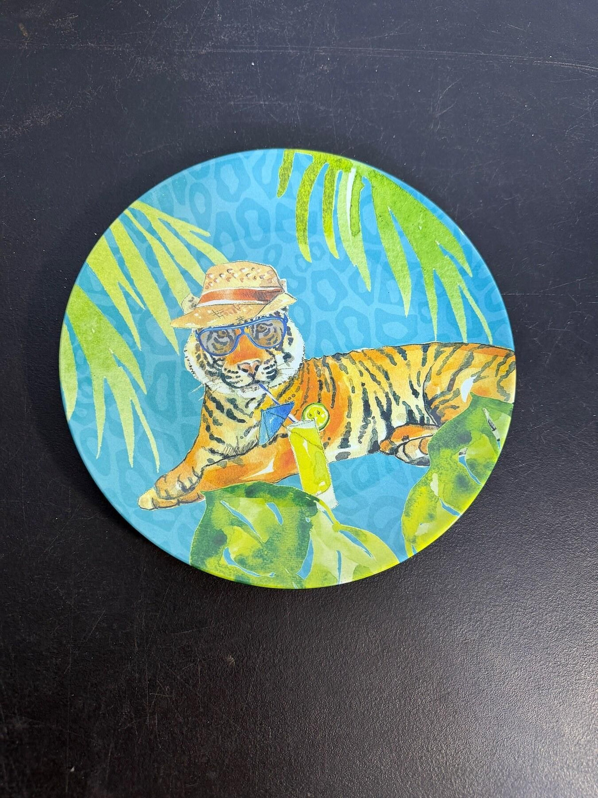Pier 1 Imports Tropical Tiger Melamine Plate 9" - Wormhole Thrift