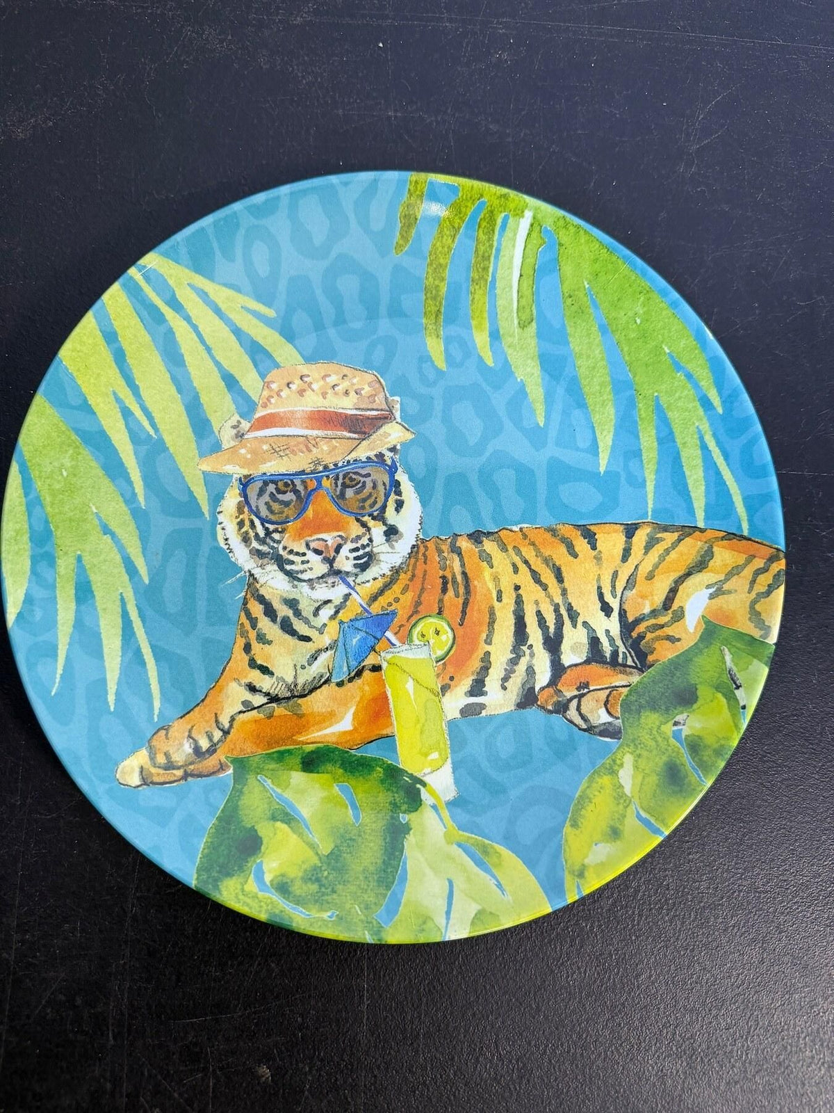 Pier 1 Imports Tropical Tiger Melamine Plate 9" - Wormhole Thrift