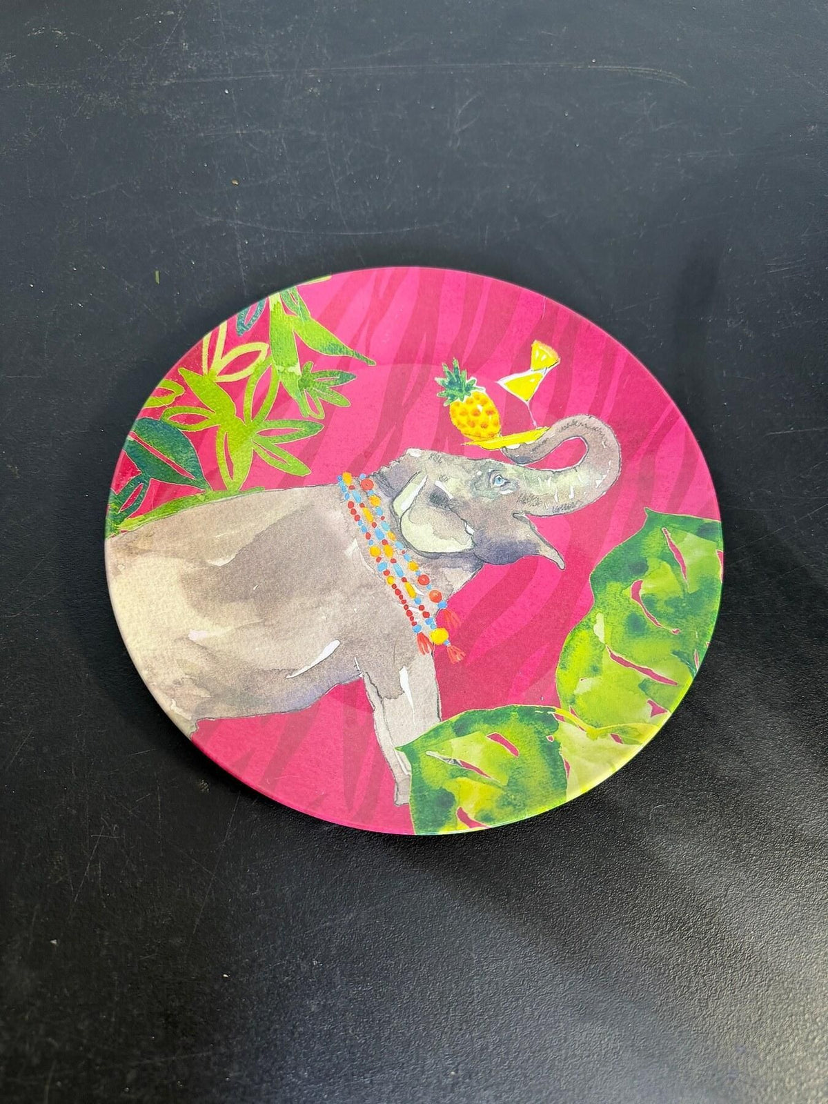 Pier 1 Imports Melamine Elephant Tropical Plate 9" - Wormhole Thrift