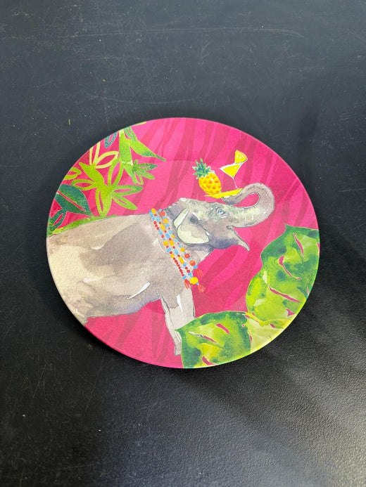 Pier 1 Imports Melamine Elephant Tropical Plate 9" - Wormhole Thrift