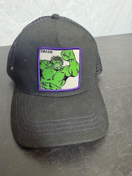 Marvel The Incredible Hulk "SMASH" Black Trucker Hat Lids Exclusive - Wormhole Thrift
