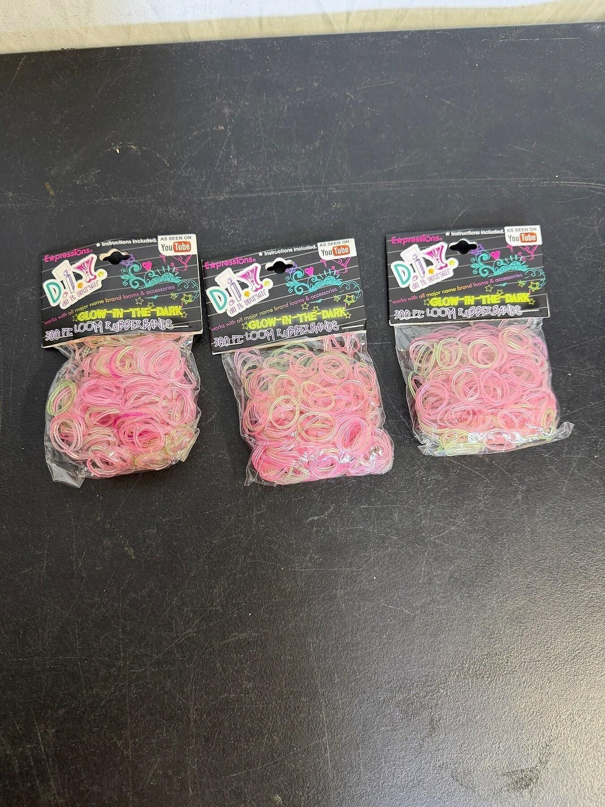 Expressions DIY Glow-in-the-Dark Loom Rubber Bands - 3 Pack - Wormhole Thrift