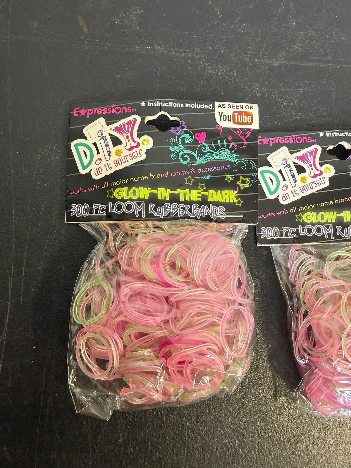 Expressions DIY Glow-in-the-Dark Loom Rubber Bands - 3 Pack - Wormhole Thrift