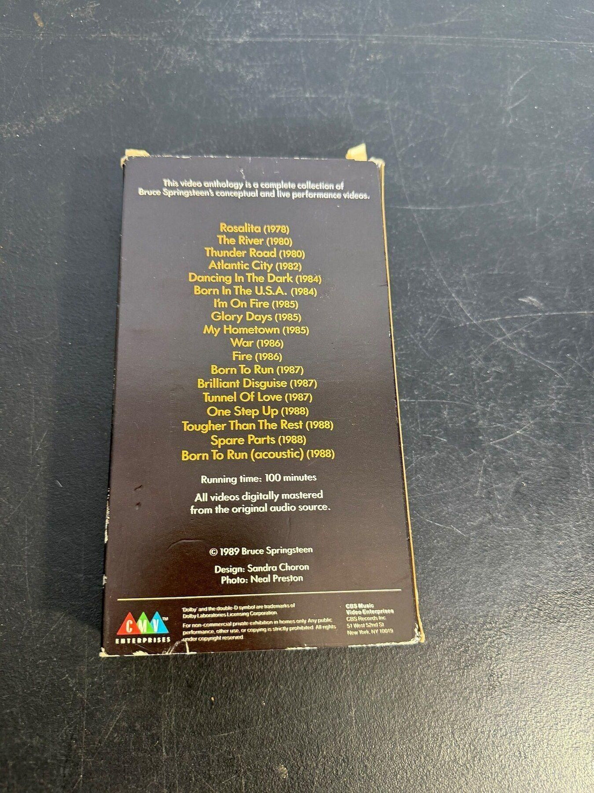 Vintage Bruce Springsteen Video Anthology 1978-88 VHS Tape - Wormhole Thrift