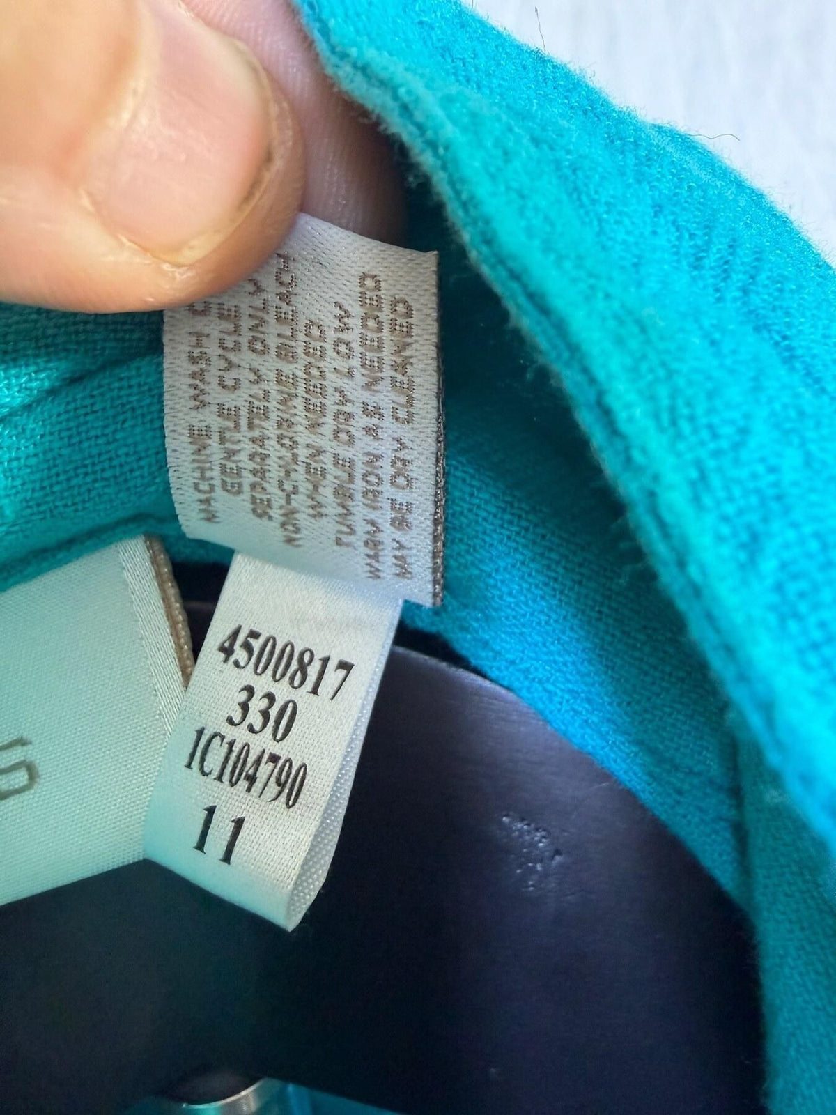 Chico's Turquoise Blue Short Sleeve Button Up Shirt Blouse Size 1 (M) - Wormhole Thrift