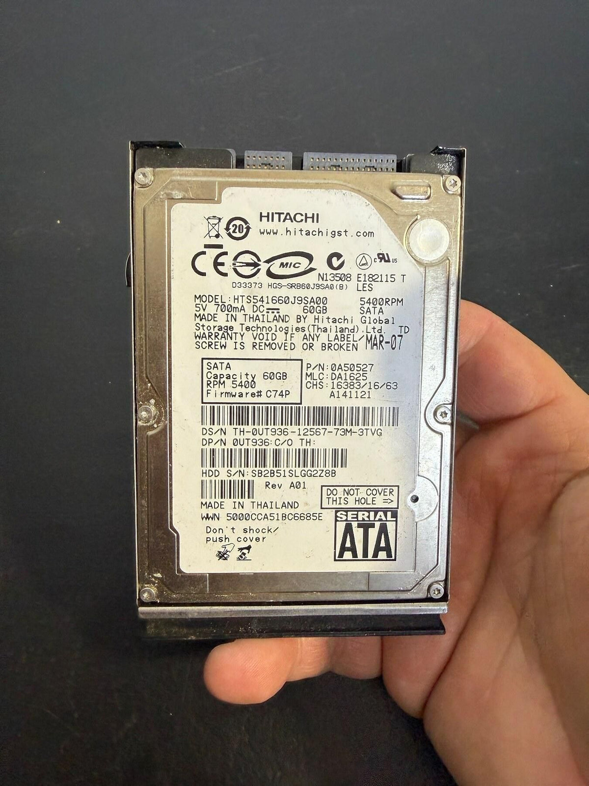 Hitachi HGST 2.5" SATA 60GB 5400RPM Laptop Hard Drive HTS541660J9SA00 - Wormhole Thrift