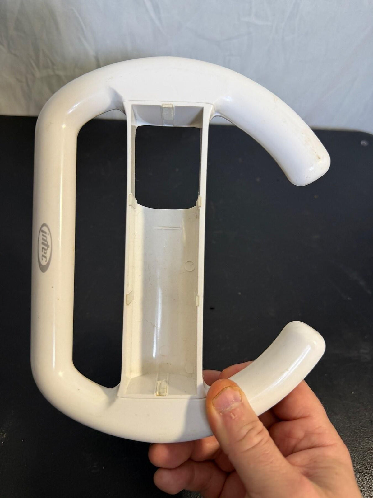 Vintage Intec White Wii Remote Steering Wheel Gaming Accessory - Wormhole Thrift