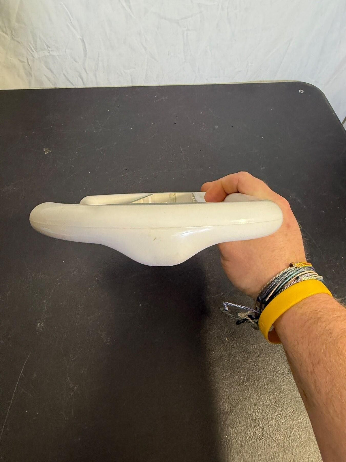 Vintage Intec White Wii Remote Steering Wheel Gaming Accessory - Wormhole Thrift