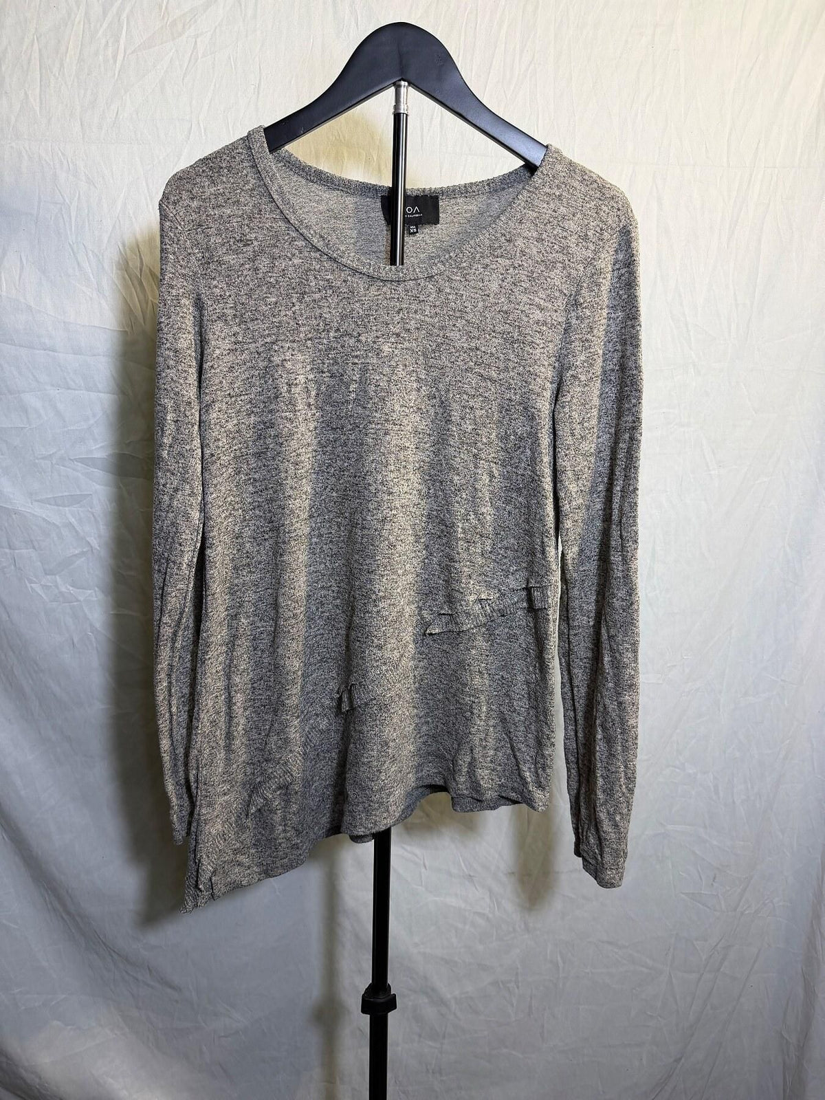 COA Made in California Women's XS Heathered Grey Long Sleeve Top - Wormhole Thrift