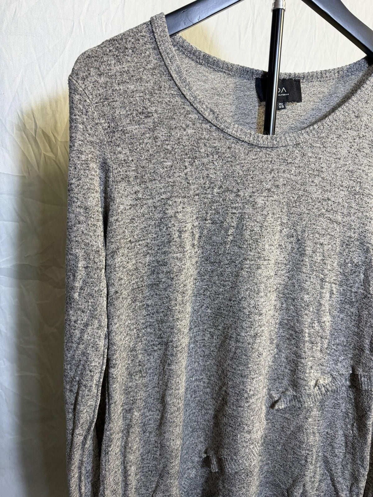 COA Made in California Women's XS Heathered Grey Long Sleeve Top - Wormhole Thrift