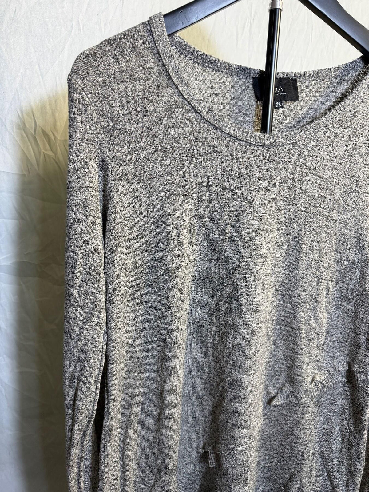 COA Made in California Women's XS Heathered Grey Long Sleeve Top - Wormhole Thrift