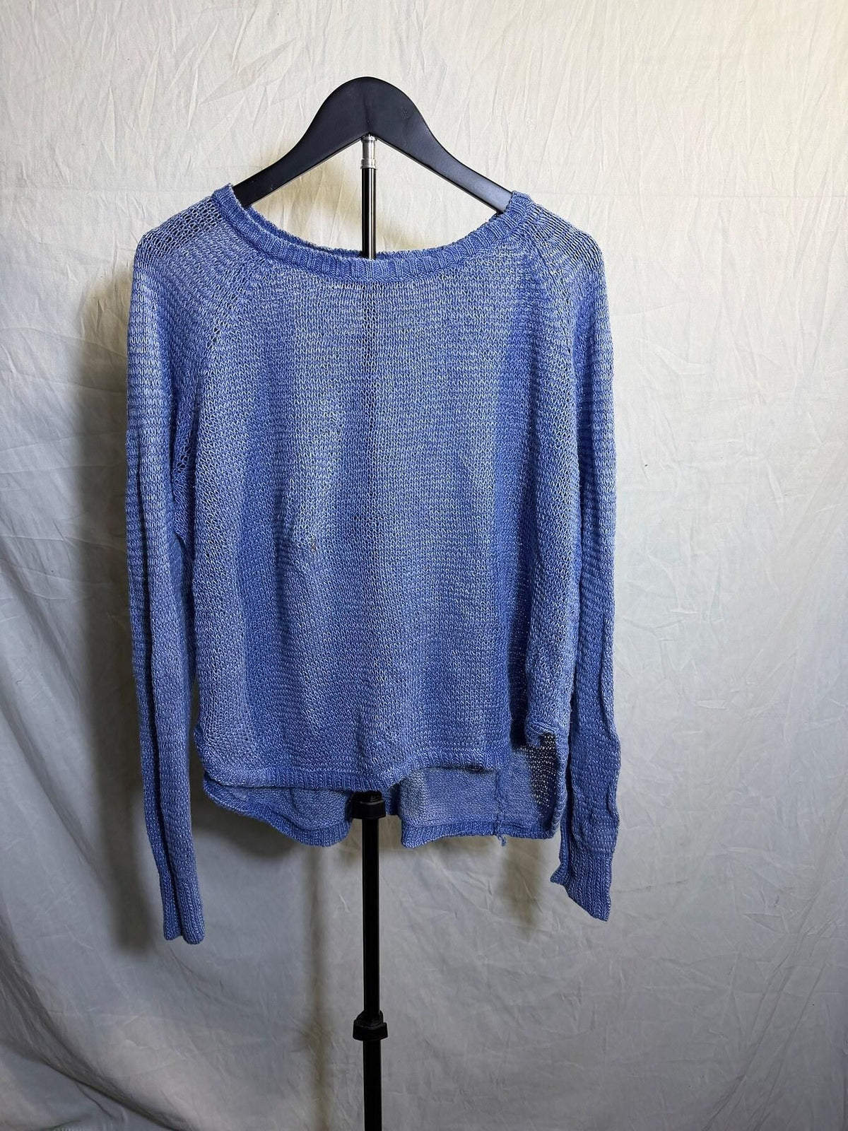 Vintage Polo Ralph Lauren 100% Linen Knit Sweater Blue M/M - Wormhole Thrift