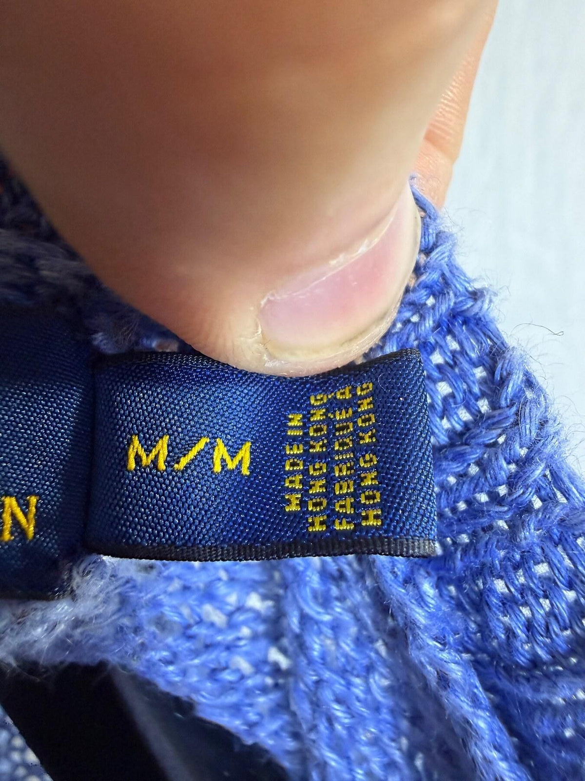 Vintage Polo Ralph Lauren 100% Linen Knit Sweater Blue M/M - Wormhole Thrift
