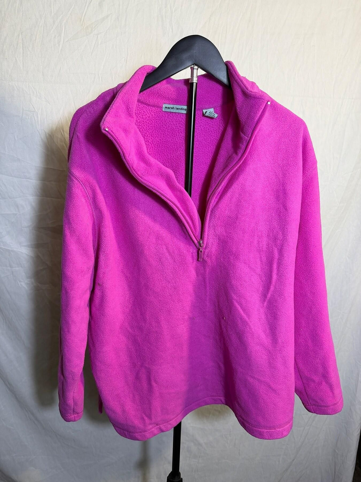 Marsh Landing Women's Pink Quarter-Zip Fleece Pullover Size L - Wormhole Thrift