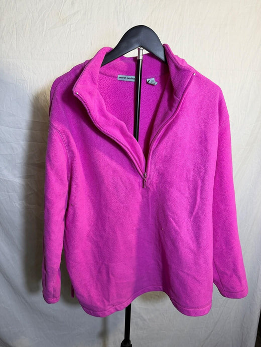 Marsh Landing Women's Pink Quarter-Zip Fleece Pullover Size L - Wormhole Thrift