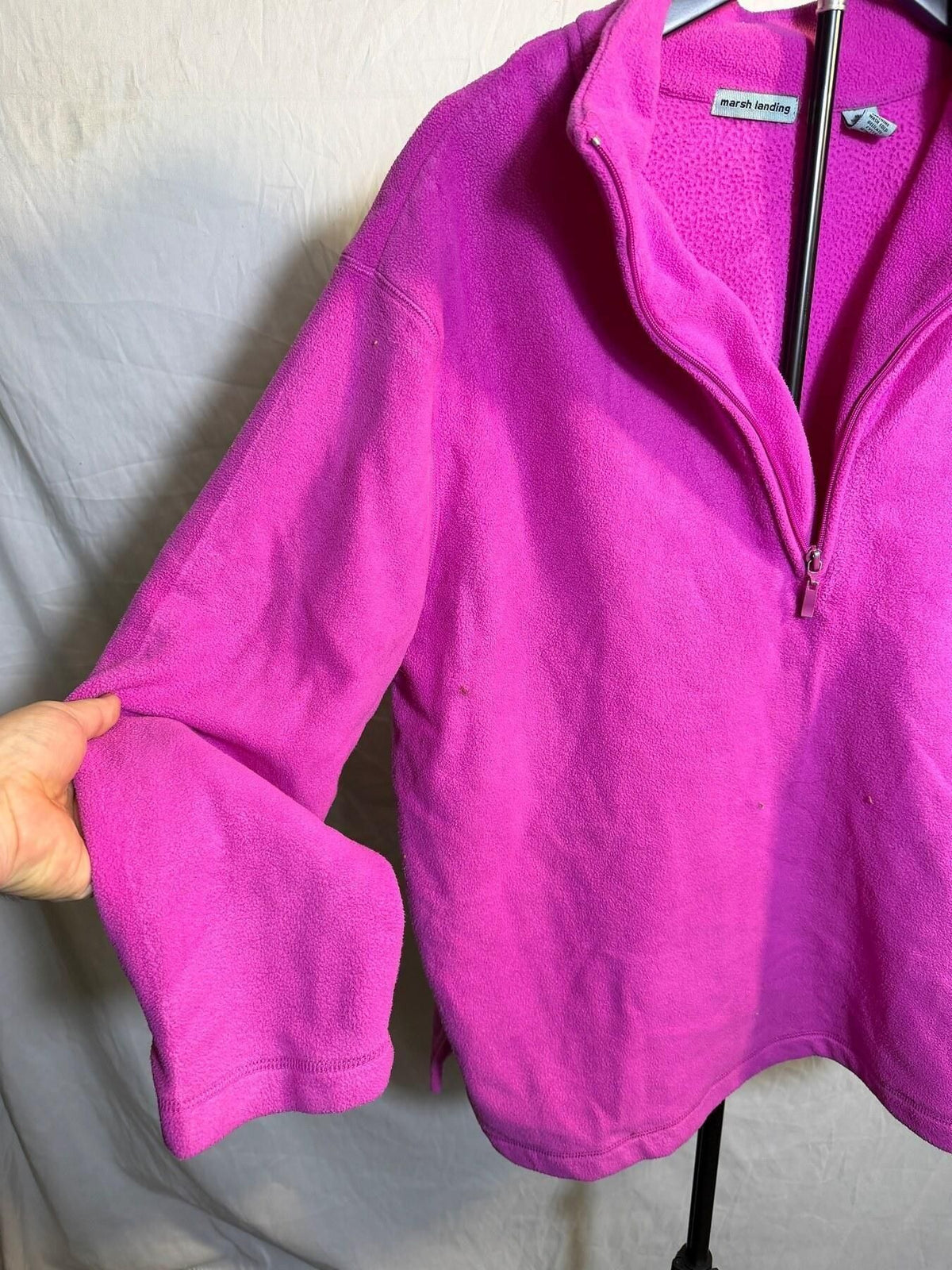 Marsh Landing Women's Pink Quarter-Zip Fleece Pullover Size L - Wormhole Thrift