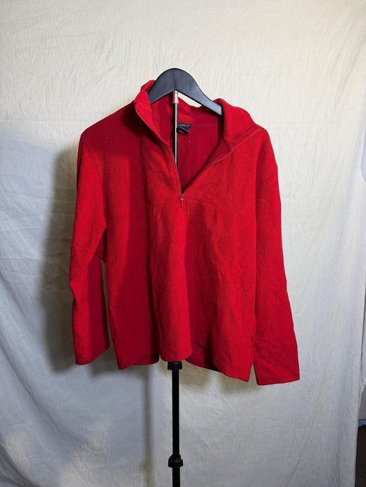 Vintage GAP Red XL Quarter-Zip Fleece Pullover Jacket - Wormhole Thrift
