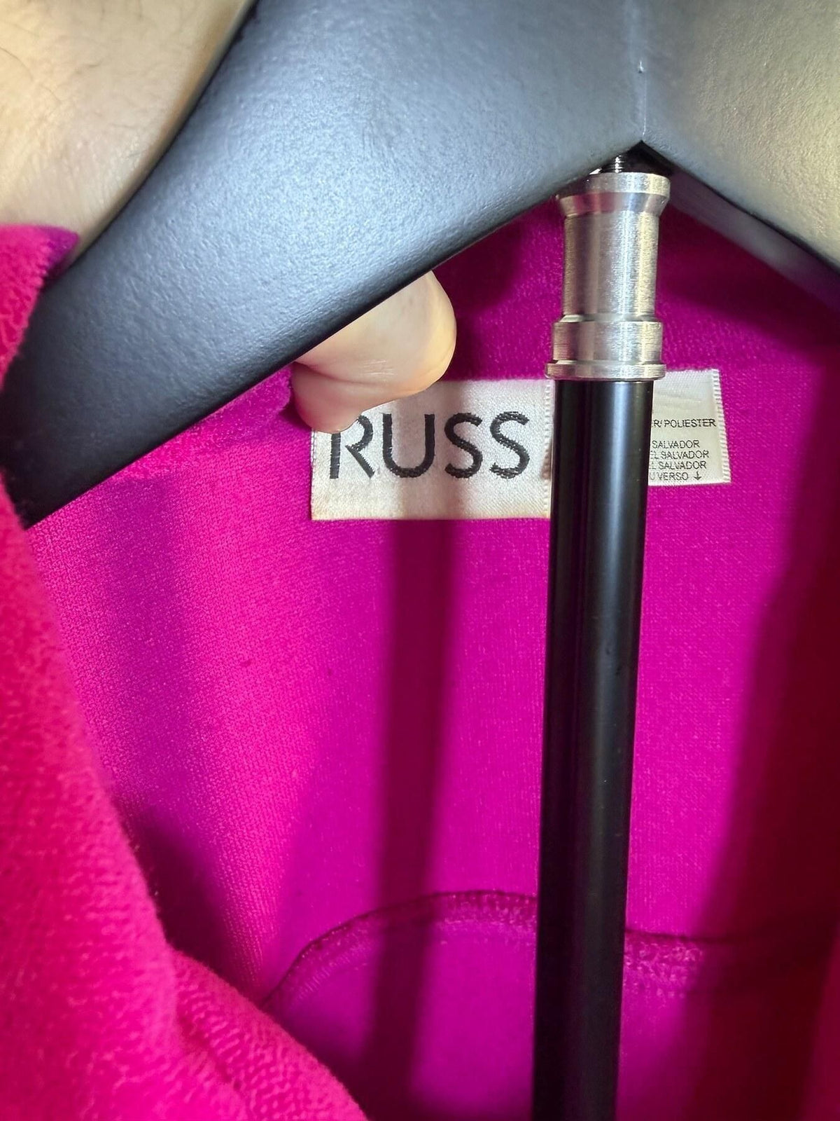 Vintage Russ M Fuchsia Full Zip Fleece Jacket Top - Wormhole Thrift