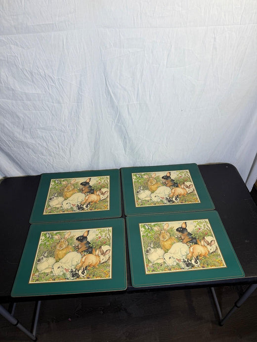 Vintage Pimpernel Rabbit Bunny Placemats Set of 4 Made in England - Wormhole Thrift