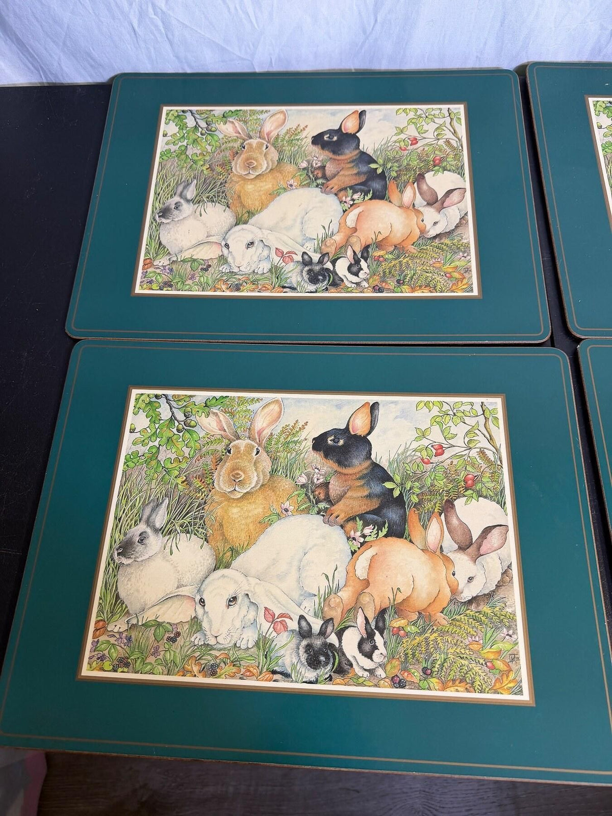 Vintage Pimpernel Rabbit Bunny Placemats Set of 4 Made in England - Wormhole Thrift