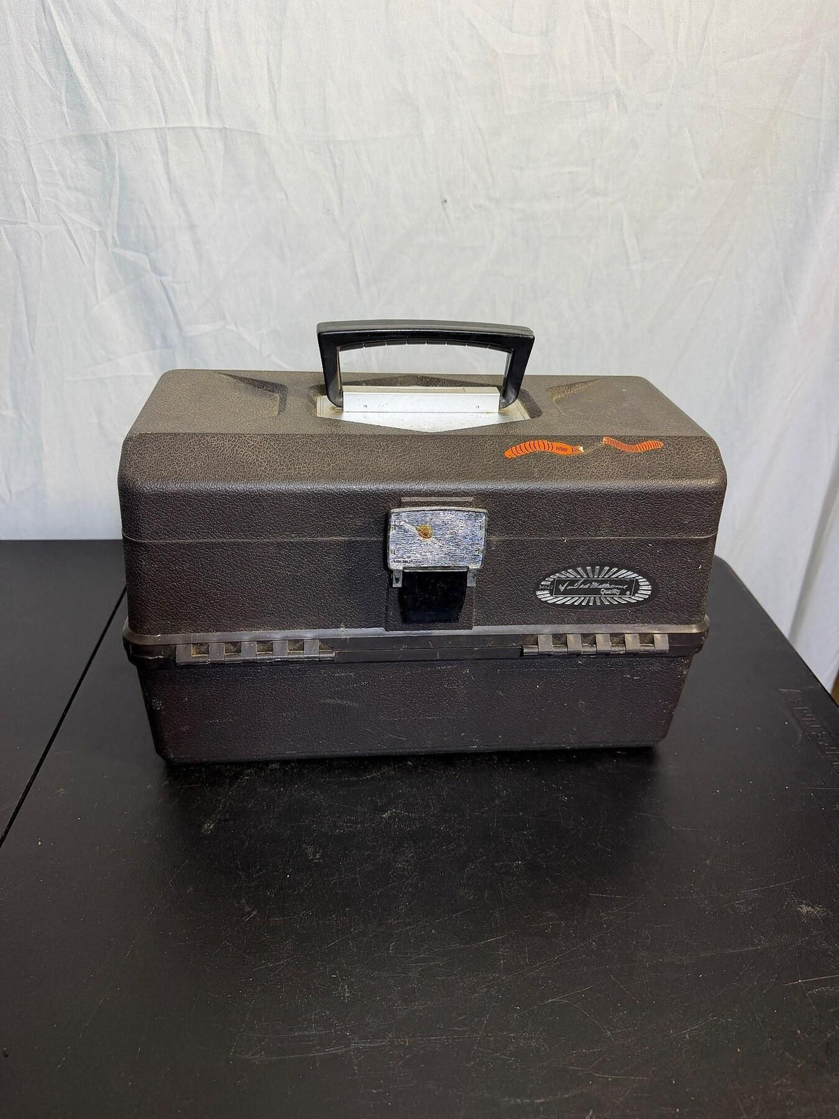Vintage Justrite Quality 34622 Plastic Cantilever Tackle Box - Wormhole Thrift
