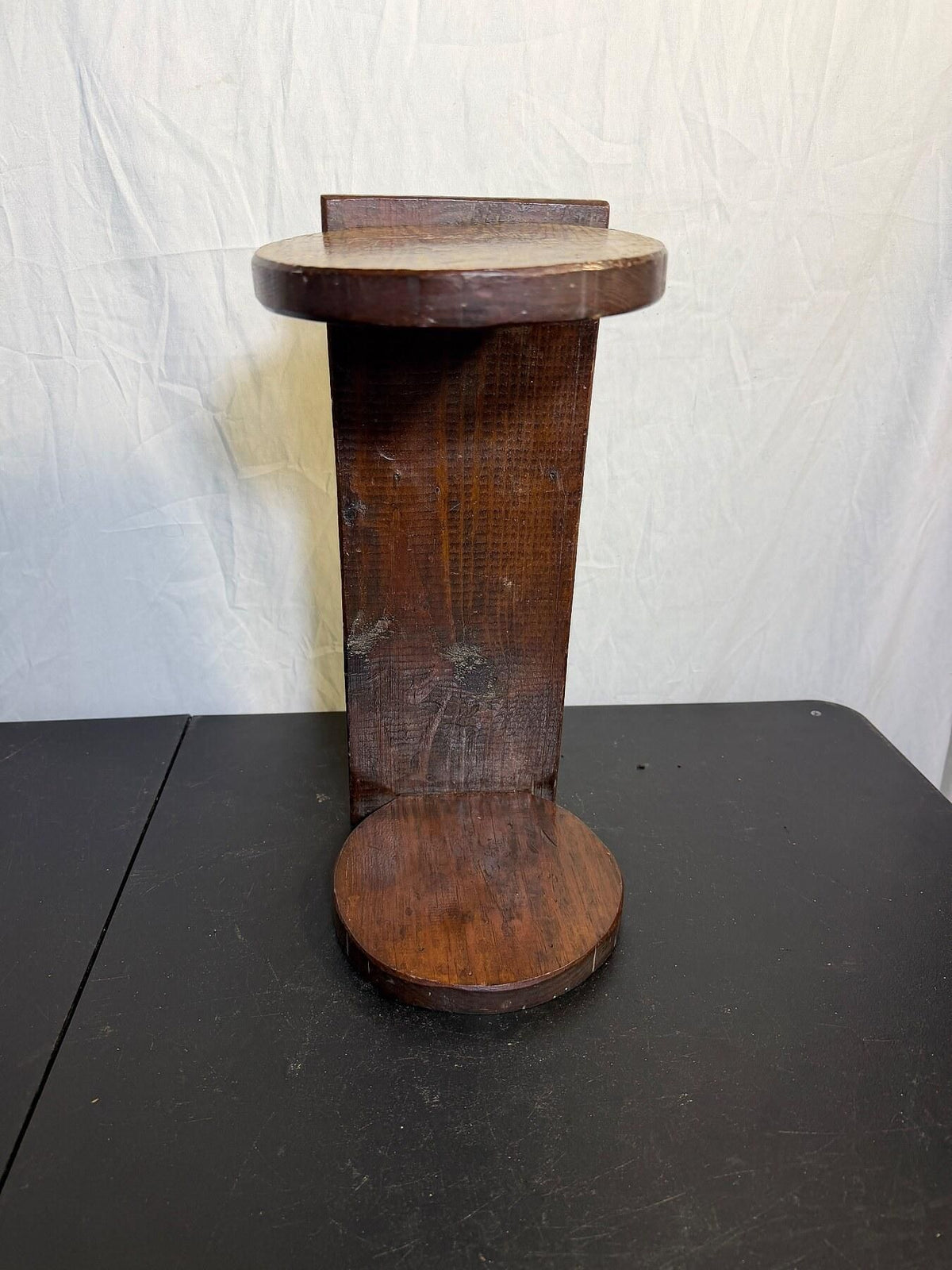 Vintage Dark Wood Bookend or Small Display Stand - Wormhole Thrift