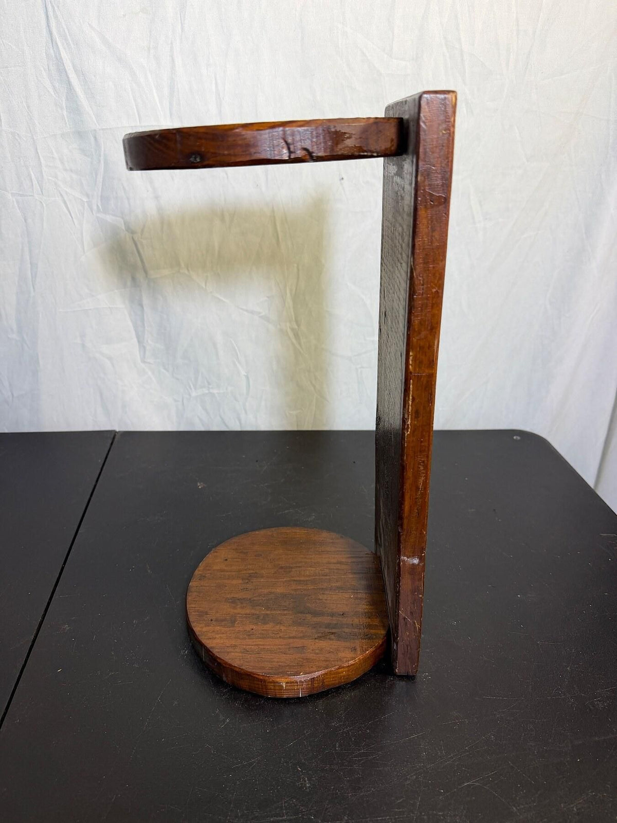 Vintage Dark Wood Bookend or Small Display Stand - Wormhole Thrift